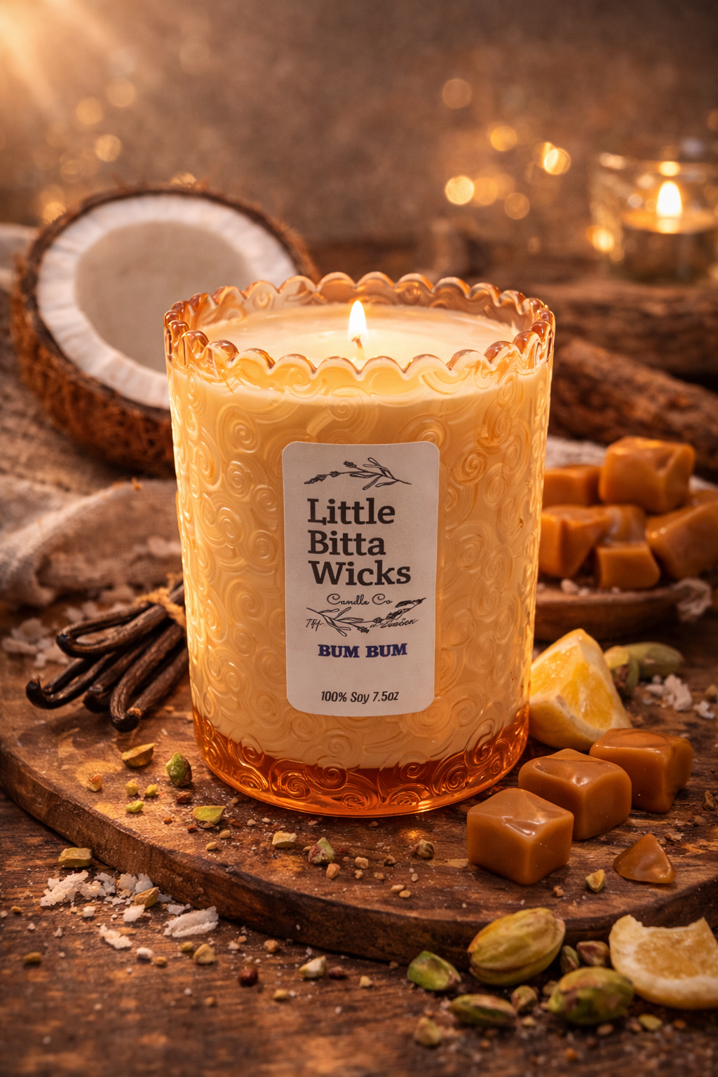 7.5 OZ BUM BUM SOY CANDLE VANILLA SANDALWOOD