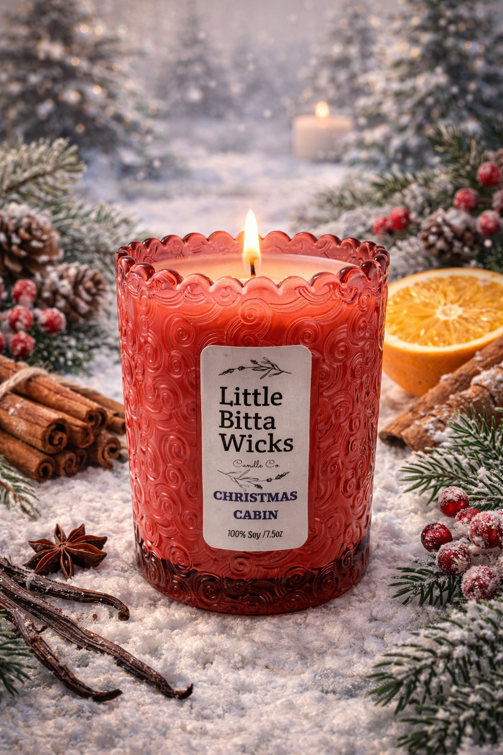 7.5 OZ CHRISTMAS CABIN SOY HOLIDAY CANDLE