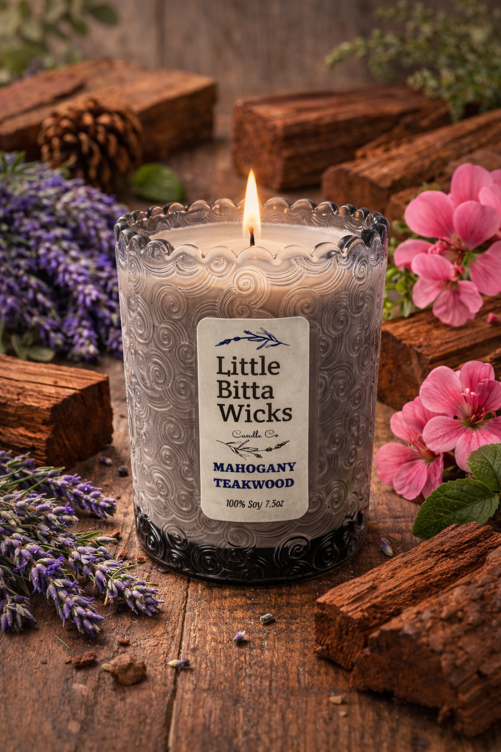 7.5 OZ MAHOGANY TEAKWOOD SOY CANDLE